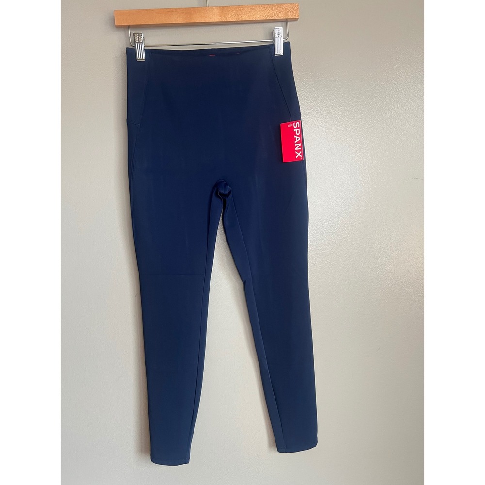 Spanx dressy leggings timeless navy size small petite classic casual office